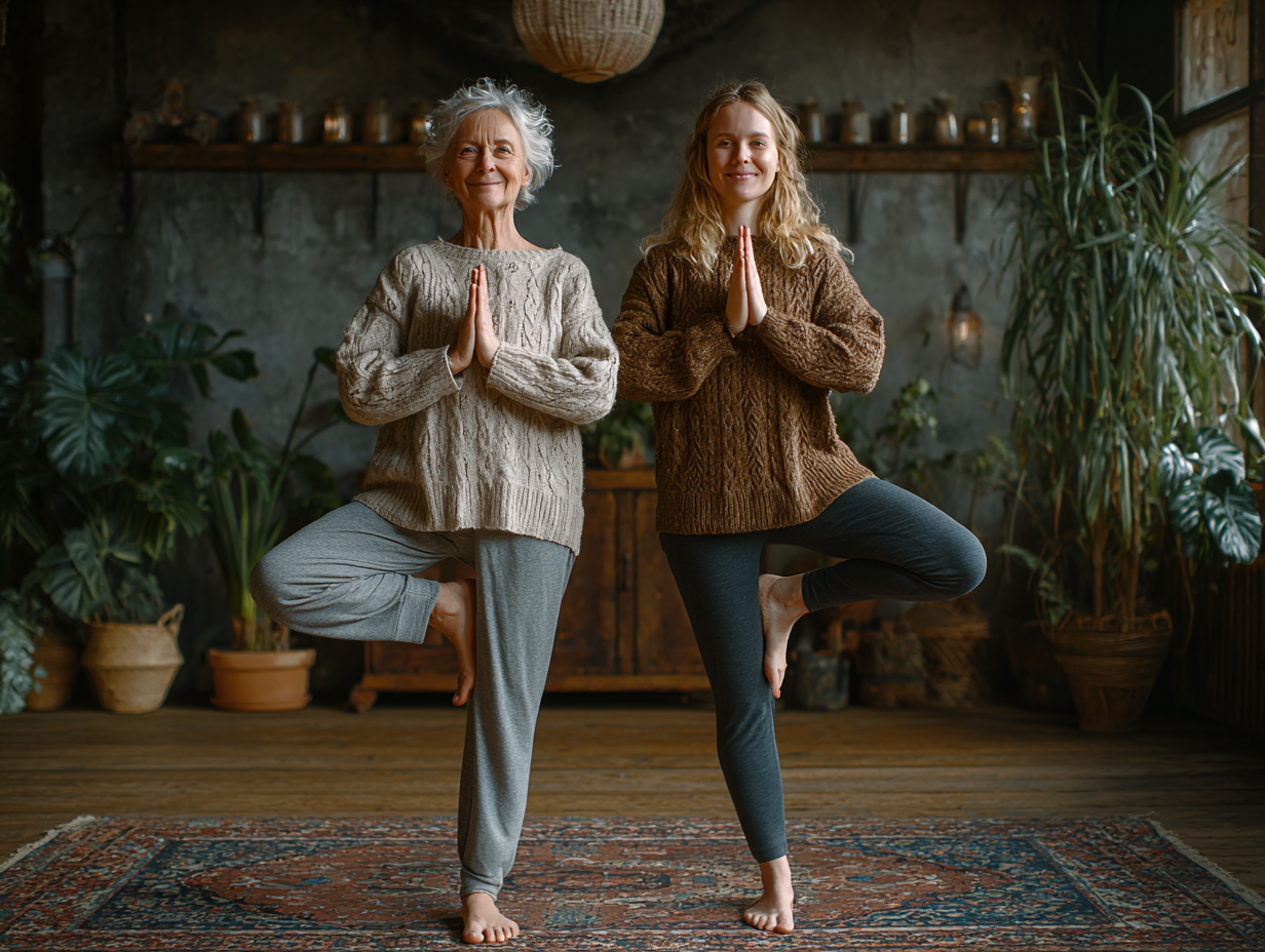 Групове заняття йогою для старших людей